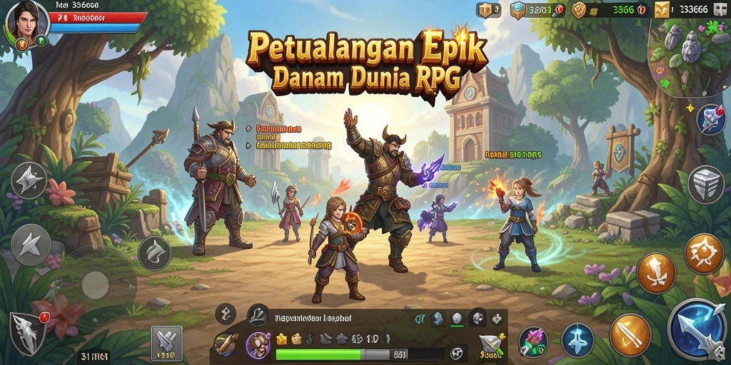 Tampilan gameplay RPG yang mendebarkan di dunia fantasi 333666.