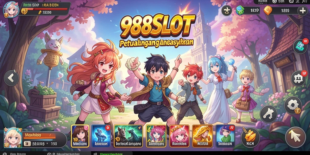 Tampilan gameplay yang memukau di 988SLOT dengan nuansa anime.