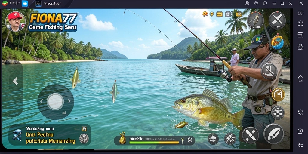 Screenshot gameplay FIONA77 menampilkan suasana memancing yang realistis.