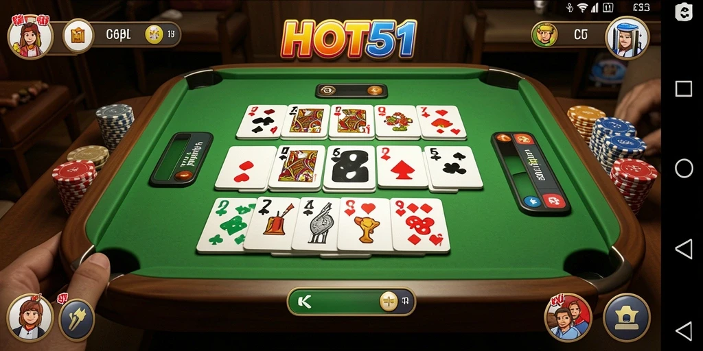 Screenshot utama HOT51 menampilkan gameplay Gaple yang seru.