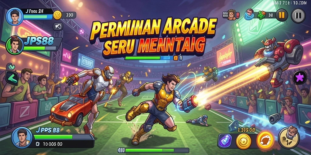 Tangkapan layar menampilkan gameplay seru dari JPS88 dengan tantangan Arcade yang menarik.